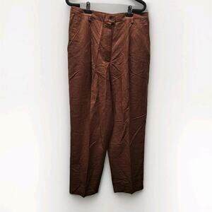 Vtg JG Hook Plus Size 16W Linen Blend Pants Lightweight Brown Slacks Minimalist